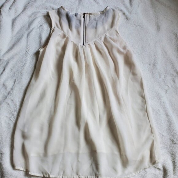 Peter Pan Collar Sleeveless Blouse Cream & Black | Size Small - Picture 4 of 10